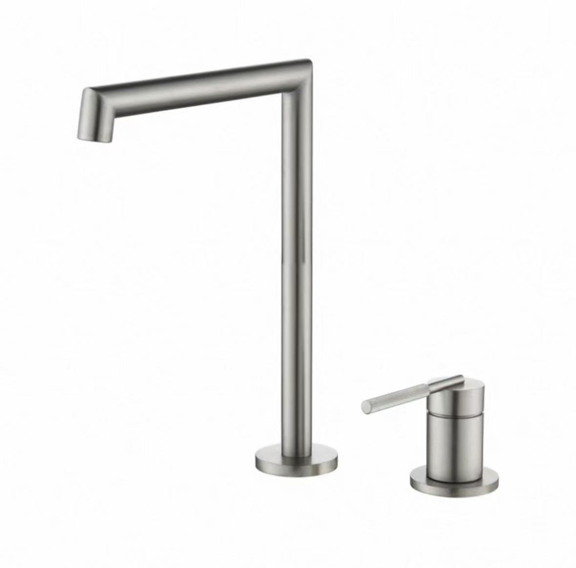 Mirror Silver Geometric Split Faucet